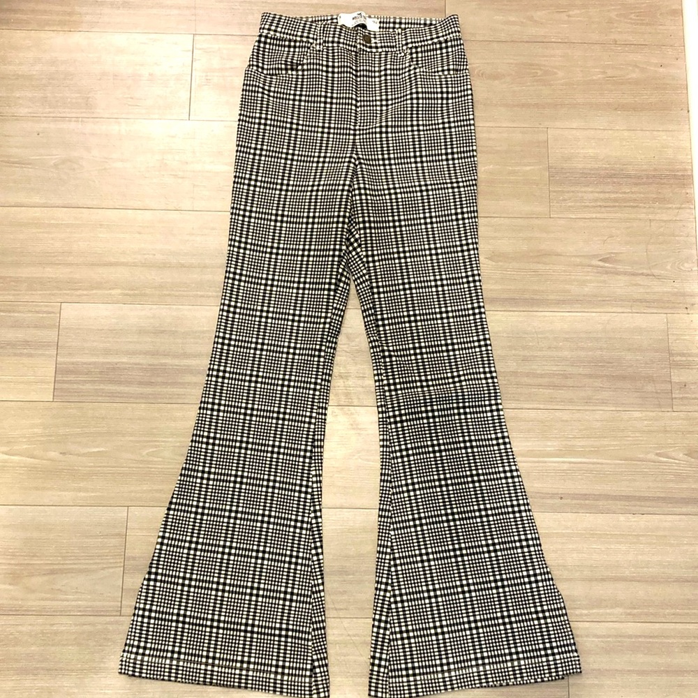Hollister ultra high rise plaid flare advanced stretch pants
